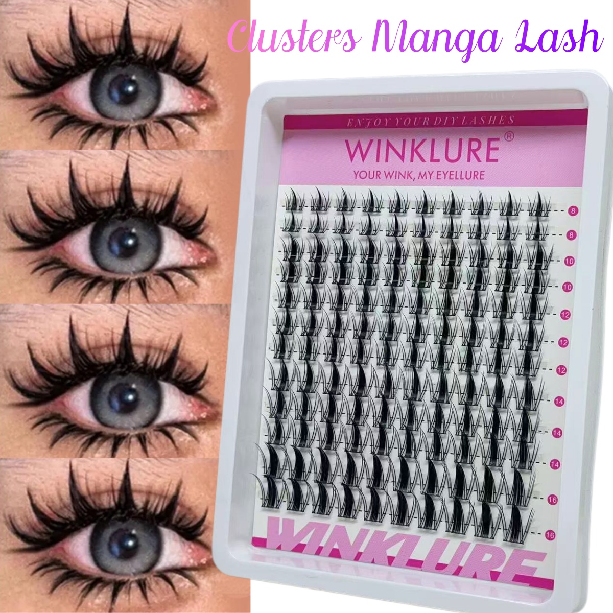 Eyelash Extension Equipment - WINKLURE Kit Ciglia a Ciuffetti Manga,