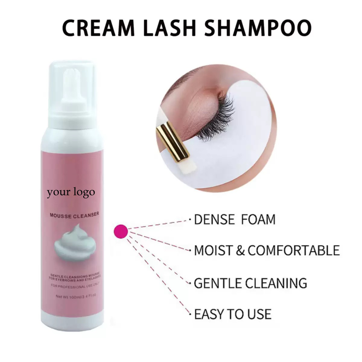 Shampoo per ciglia montate per - Eyelash Extension Foam Cleanser recensione e prezzo